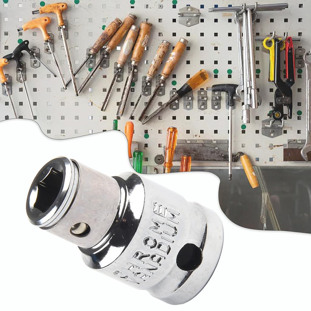 Self Locking Hex Socket Adapter  3/8 Square To 1/4 Hex Connector  Portable and Easy To Use  for Ratchet Wrench