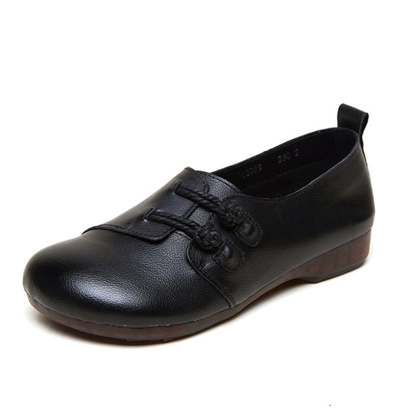 

Туфли женские ретро весна новые женские туфли первый слой коровьей кожи туфли говяжья жила мягкая подошва туфли для мамы плоские удобные одинарные туфли 35 чёрный