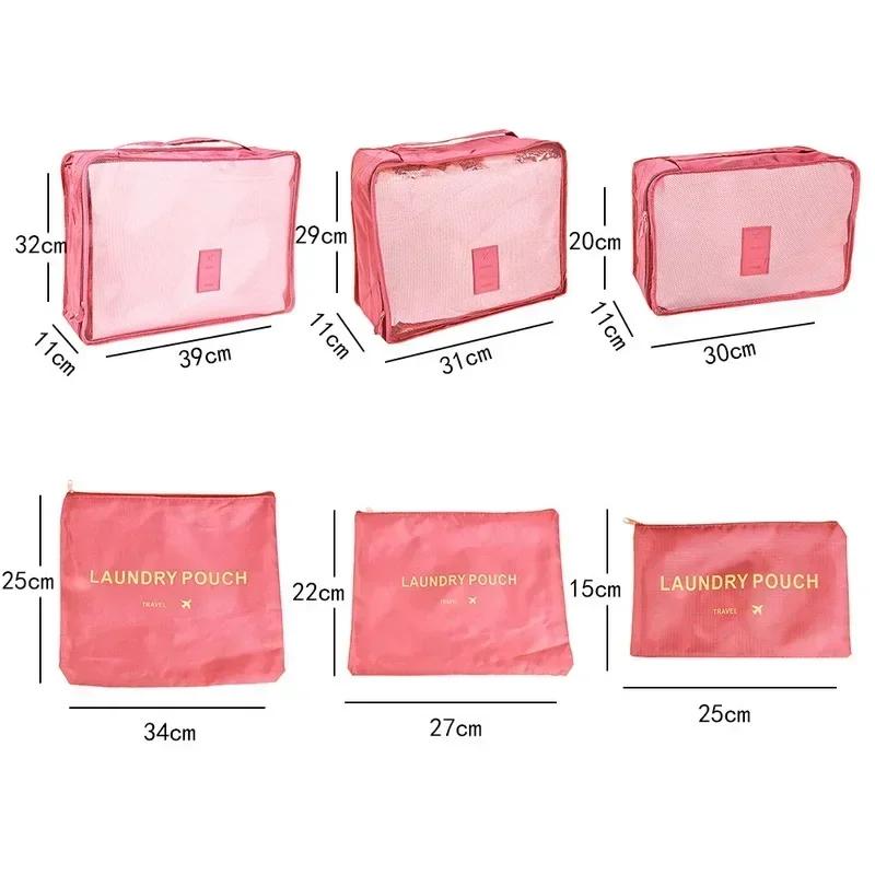 6 Pcs/Set Travel Storage Bags Suitcase Packing Set Storage Cases Portable Luggage Organizer Clothes Shoe Foldable Organizer