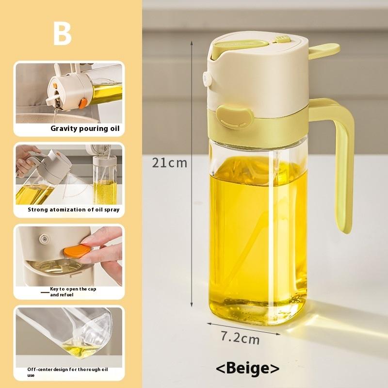 550ML Ölsprühflasche BBQ Kochen 2 in 1 Ölspender Olivenöl Ausgießer Sprüher Küche Backen Öl Zerstäuber Essigflasche