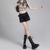 High Waist Denim Skirt Women A-Line Bodycon Mini Vintage Blue Black 2025