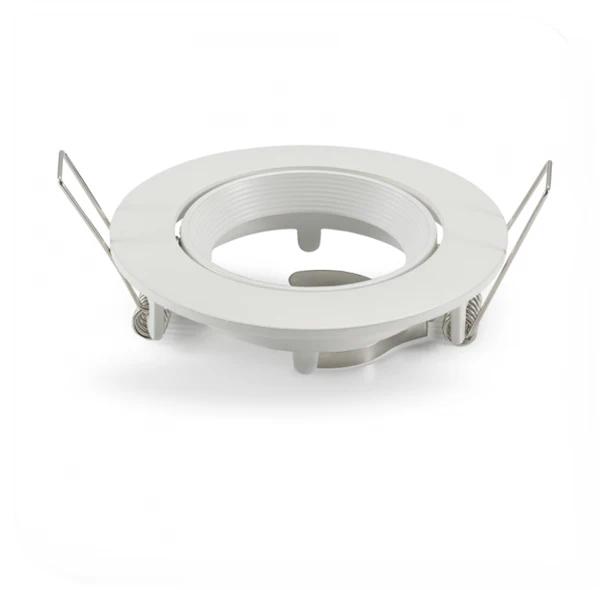 

10 шт. GU10 MR16 патрон для светильника, регулируемая рама, корпус, круглый белый встраиваемый светодиодный потолочный светильник, точечный светильник