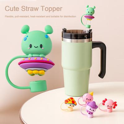 Cute Straw Covers Cap Leak-proof Straw Cap 10mm Diameter Drinking Straw Cover Dust-Proof Straw Lid for 30oz 40oz Tumblers And Outdoor Travel