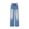 Women's Textured Distressed Denim Jeans: Loose Fit, Wide-Leg, Floor-Length, New Spring/Autumn 2026 Style.