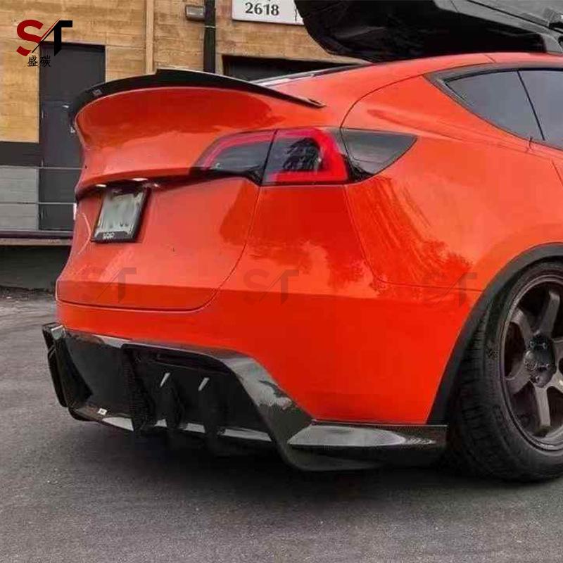 AD Style Carbon Fiber Rear Diffuser Lip for Tesla Model Y