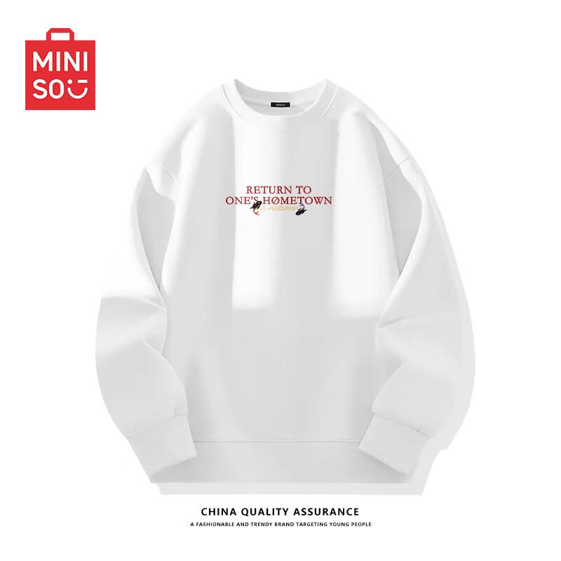 MINISO Men's Letter Print Crewneck Sweatshirt