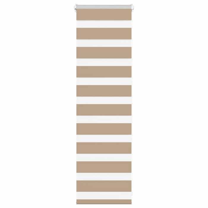 VidaXL Store zèbre marron sable largeur du tissu 40,9 cm polyester, store à enrouleur zébré, store zébré pour fenêtre, store 4014510