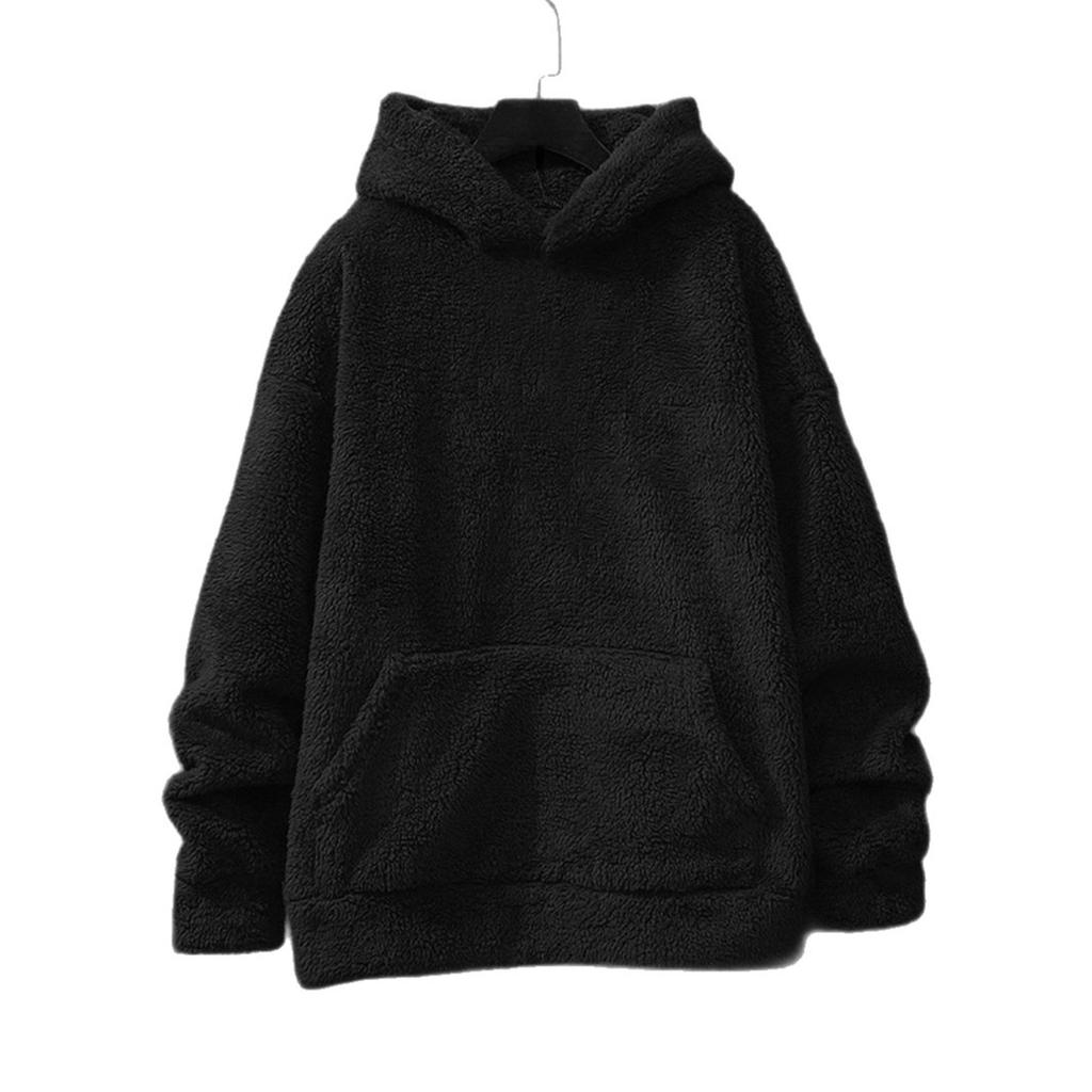Autumn & Winter Slim Long-sleeved Coral Velvet Personality Wind Casual Men's Hooded Sweater Moisture Wicking Comfortable Skin-friendly Breathable Tops
