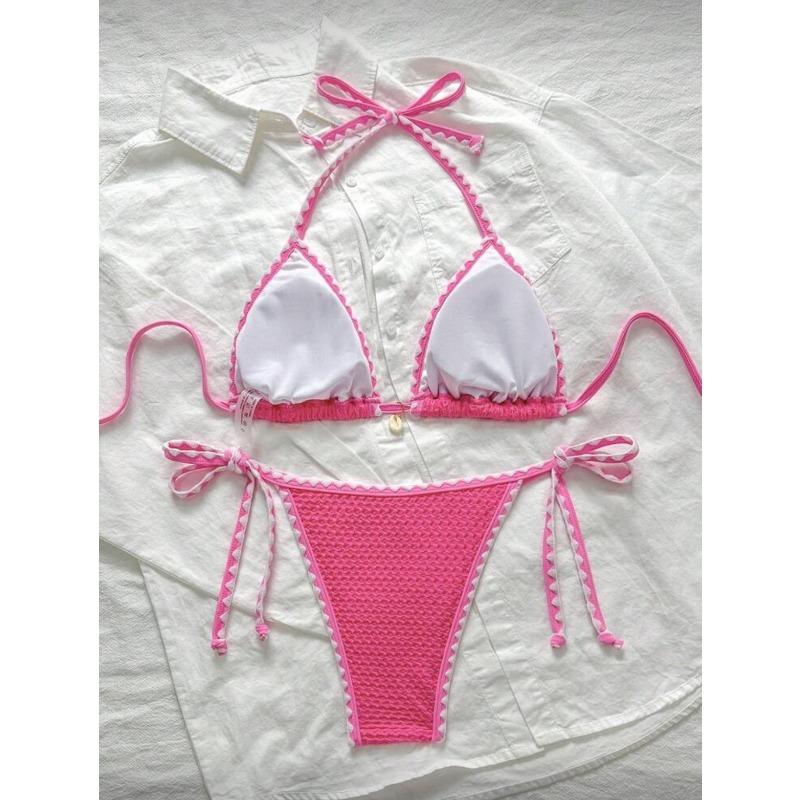 Sexy Halter Neck Two Piece Bikini Set For Women