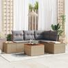 VidaXL 5-Piece Garden Sofa Set with Beige Cushions Poly Rattan Acacia 3348081