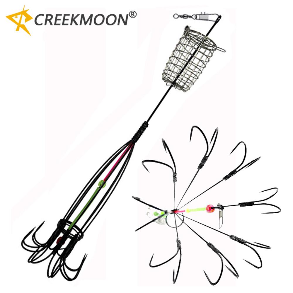 

Новый 6-лепестковый подвесной взрывной двойной крючок с кормушкой-клеткой для прикормки, нецепляющийся донный якорь, осьминог, рыболовные инструменты чёрный