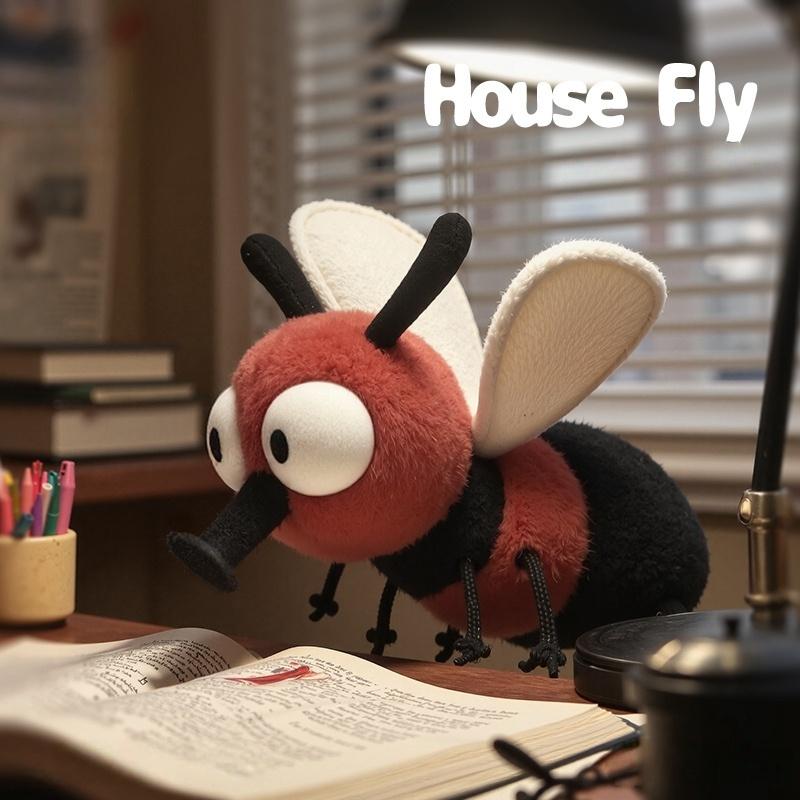19cm Cartoon Funny Insect Series Plush Toys Soft Cute Red Bean Fly Stuffed Animals Perfect Birthday Gifts for Kids Girls or Boys