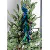 2PCS Christmas Decorations Tree Pendants Simulated Long Tailed Blue Peacocks Natural Feather Crafts Ornament Decor