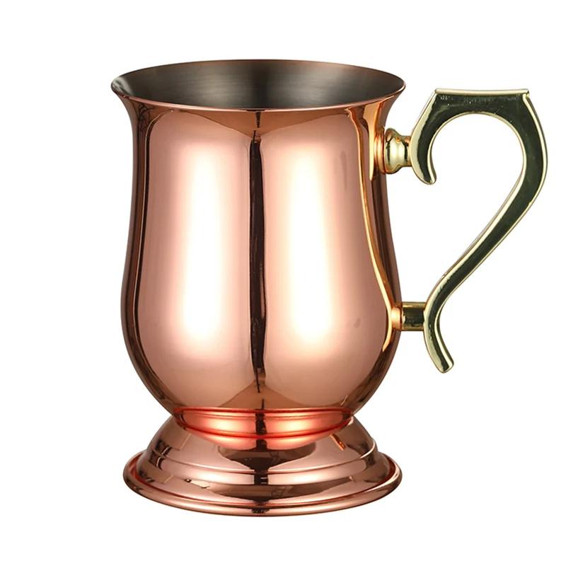 Hammered Copper Plated Stainless Steel Moscow Mule Copper Mug Drum-Type Beer Cup Water Glass Drinkware
