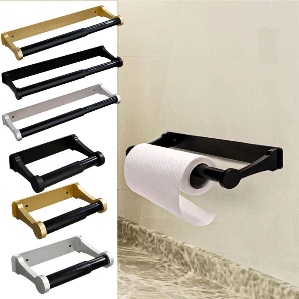 Stainless Steel Toilet Roll Holder Space Aluminum Tissue Paper Holder Under Cabinet