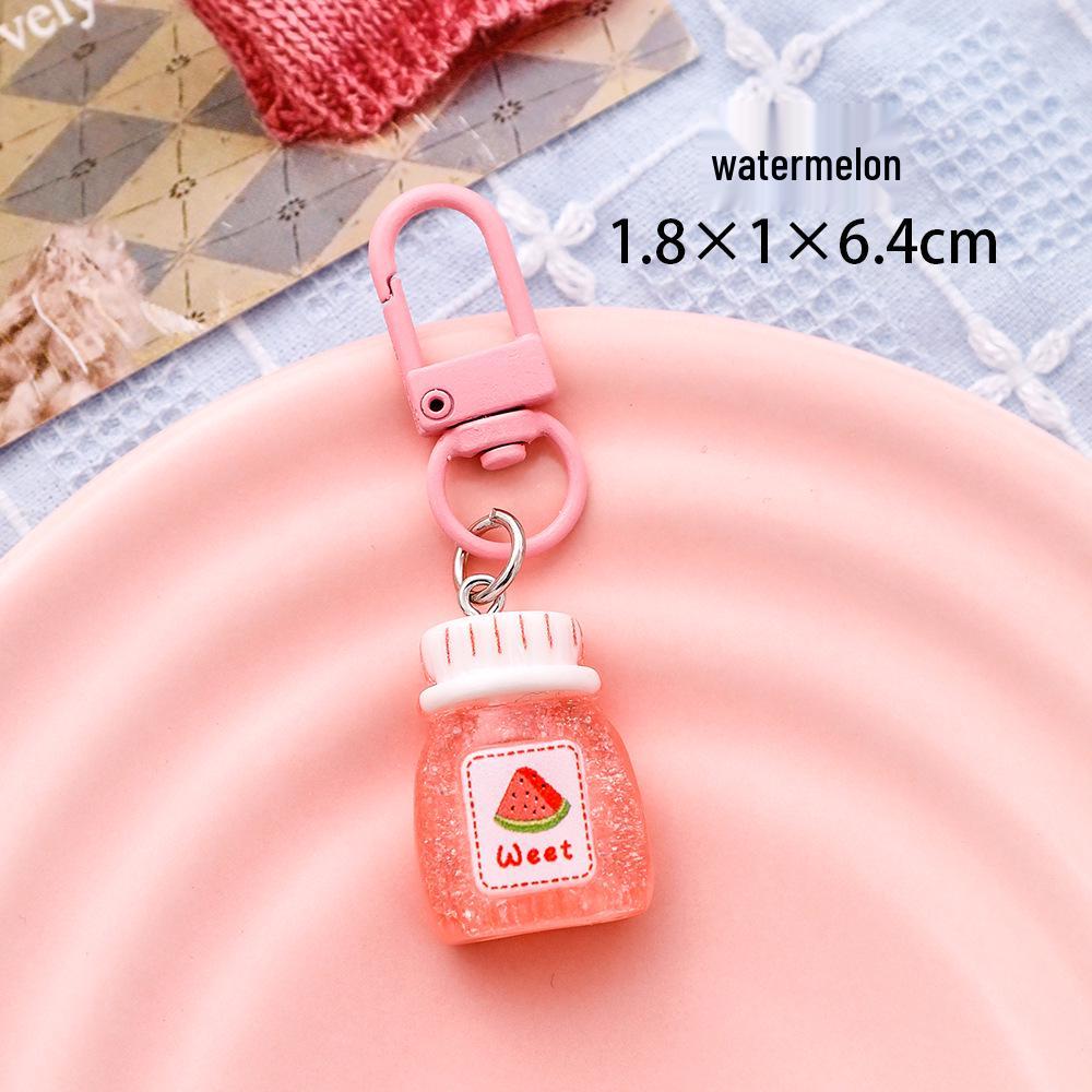 Fruit-Flavored Bottle Keychain for Girls' Bags - Creative, Durable, DIY Pendant, Perfect Small Gift