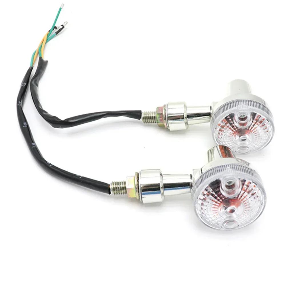 

2 шт. универсальные светодиодные указатели поворота для мотоцикла, индикаторная лампа, янтарные мигалки для Kawasaki Suzuki Harley Honda Cafe Racer