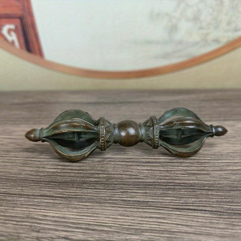 Tibetischer fünfsträngiger Dorje Vajra Religiöser Bedarf Bronze Antikisiert Stößel Heimdeko Schnitzstatue Tibetische Buddhistische Autodekoration