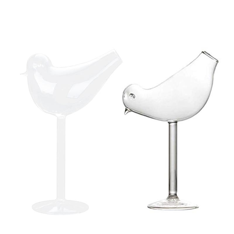 Y3NA Bird Cocktail Glass Clear Wine Glasses Individuality Glass Goblet Durable