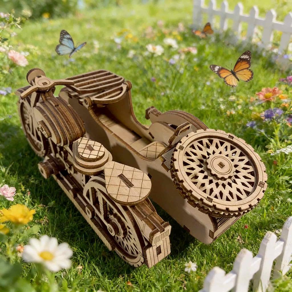 Retro Tricycle DO-IT-YOURSELF Hand Assembled Miniature Wooden 3D Puzzle Imaginative Holiday Birthday Present Toy