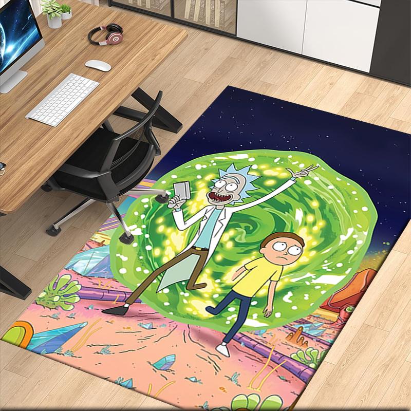 Rick and Morty Printed Carpet, for Office Chair Living Room Bedroom Kitchen Room Decor Gifts.