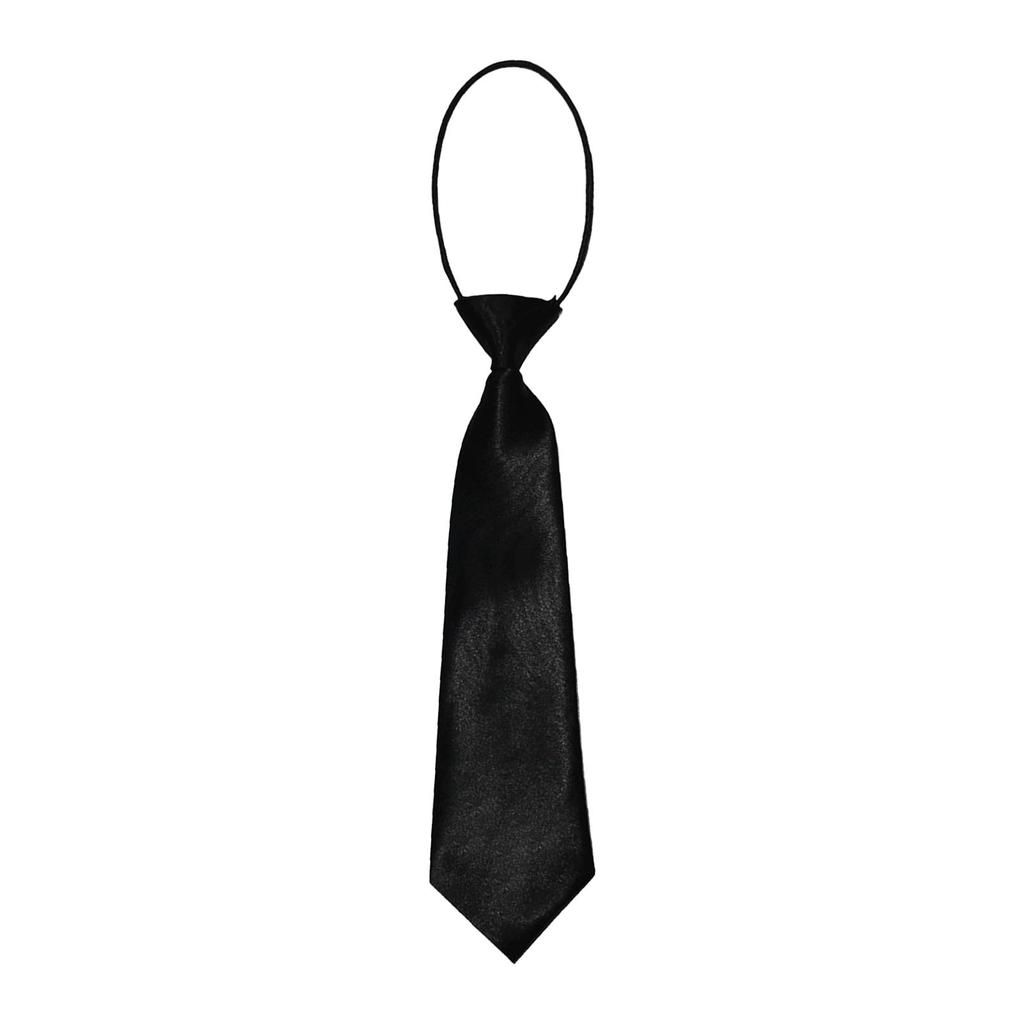 Solid Color Satin Kids Elastic Tie, Pre-tied Lazy Children Necktie, Uniform Accessory for Boys Girls School Daily Birthday Formal Occasion