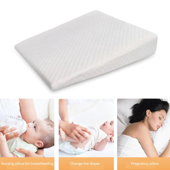 

Yousheng Baby Sleep Pillow Memory Foam Breastfeeding Wedge Cushion Anti-reflux Infant Wedge Pillow with Zippered Cover for Boys And Girls Bed Nursery M синій