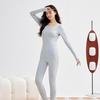 190g Warm Autumn/Winter Pure Cotton Base Layer: Men's & Women's Round Neck Pullover and Trousers Set