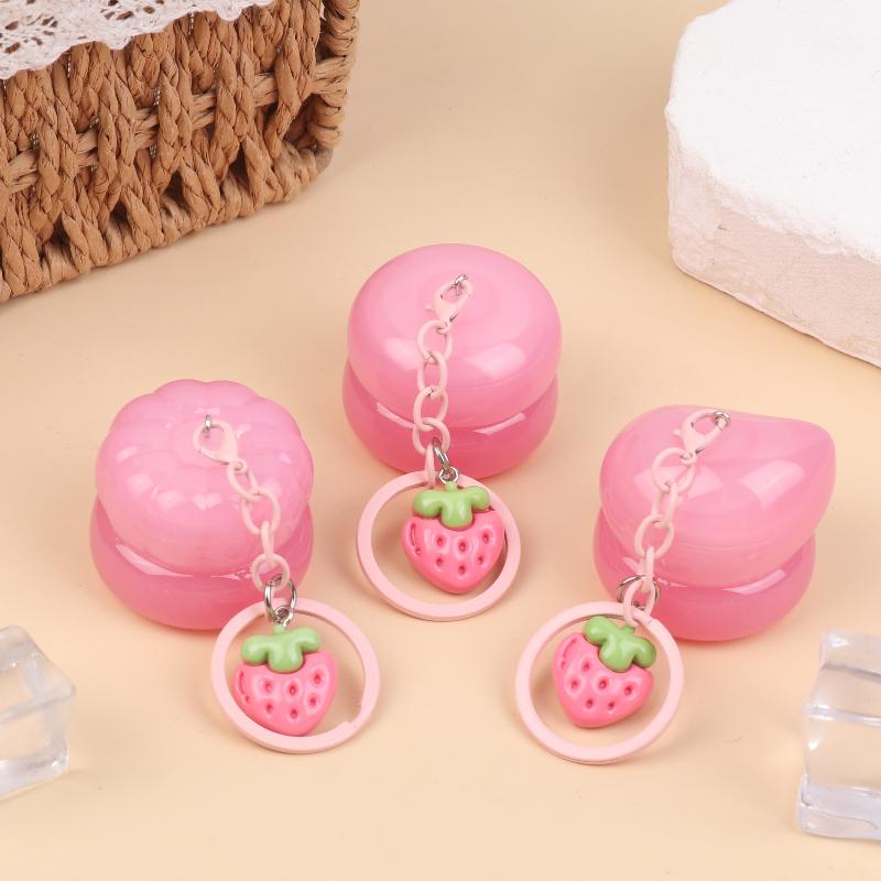 1Pcs 5G Mini Empty Plastic Lip Mask Jars With Keychain Pendant Lip Balm Cans Cream Lip Balm Containers Lipstick Makeup Container