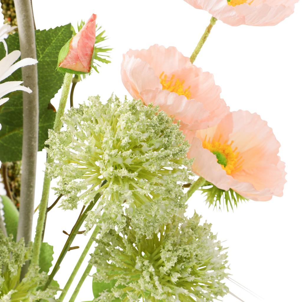 Francfranc Bouquet of Gerbera Mix In Light Green, Faux Flowers, Artificial Flowers for Interior Decoration