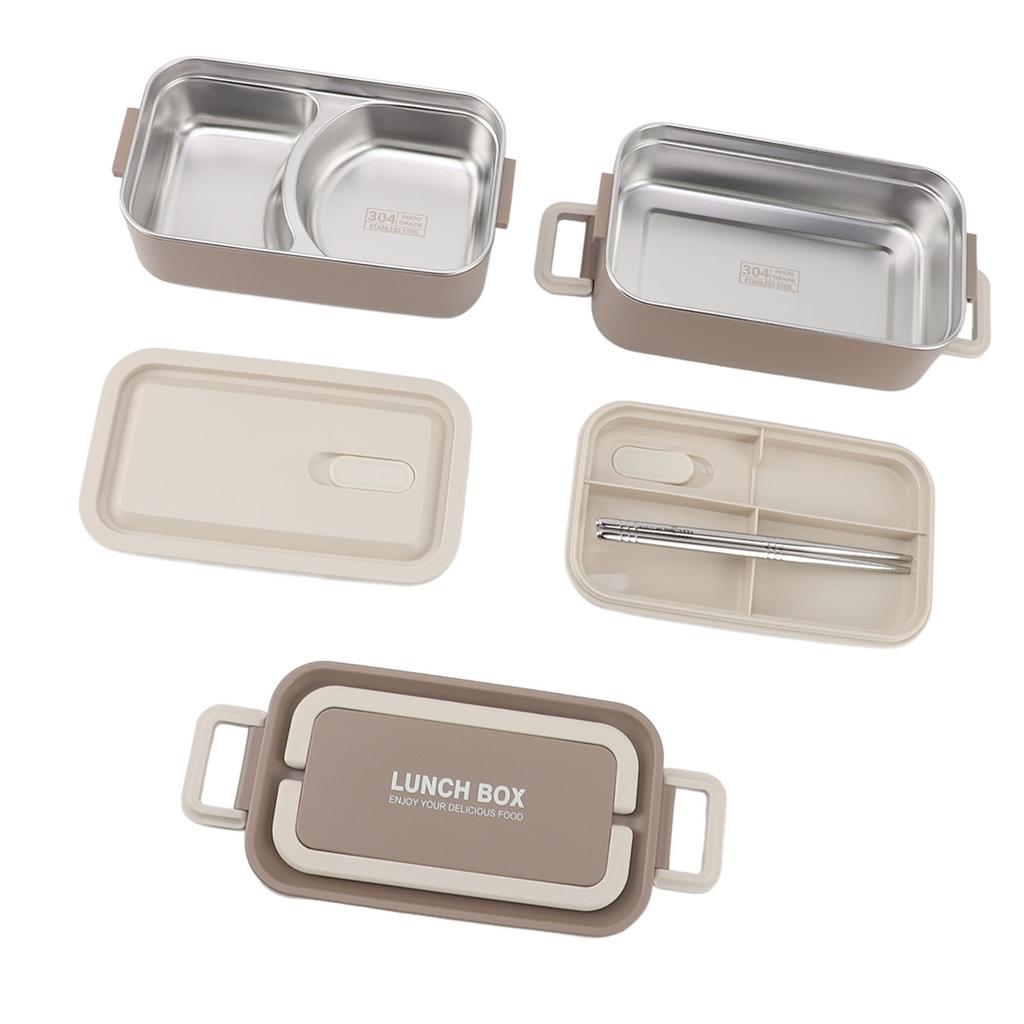 2 Tier Stackable   Box 304 Stainless Steel Insulated Lunch Containers Lkproof Compartment Portable Food Container for School