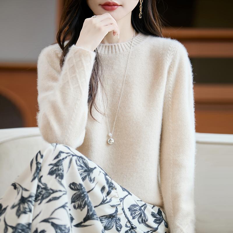 Dámský kašmírový svetr Kašmír Qinghe 30% kašmír 70% vlna podzimní a zimní pulovr hřejivý a módní