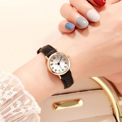 Women Round Dial Watch with Faux Leather Strap Casual Formal Watch Quartz Analog Wristwatch Gift for Birthday Christmas