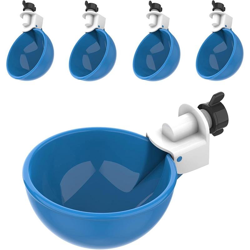 

5Pcs Automatic Drinking Bowl Chicken Drinker Hanging Water Cup For Backyard Poultry синій