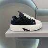 Fashion 2025 Autumn New Men's Sneakers Round Head Lace-Up Casual Shoes Solid Color Fashion Platform Trend Board Shoes zapatillas hombre