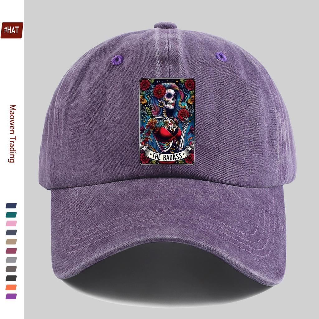Pc Rose Skull Pattern Print Baseball Cap with Floral Print Design Decorative Hat Comfortable and Lightweight Headwear Adjust