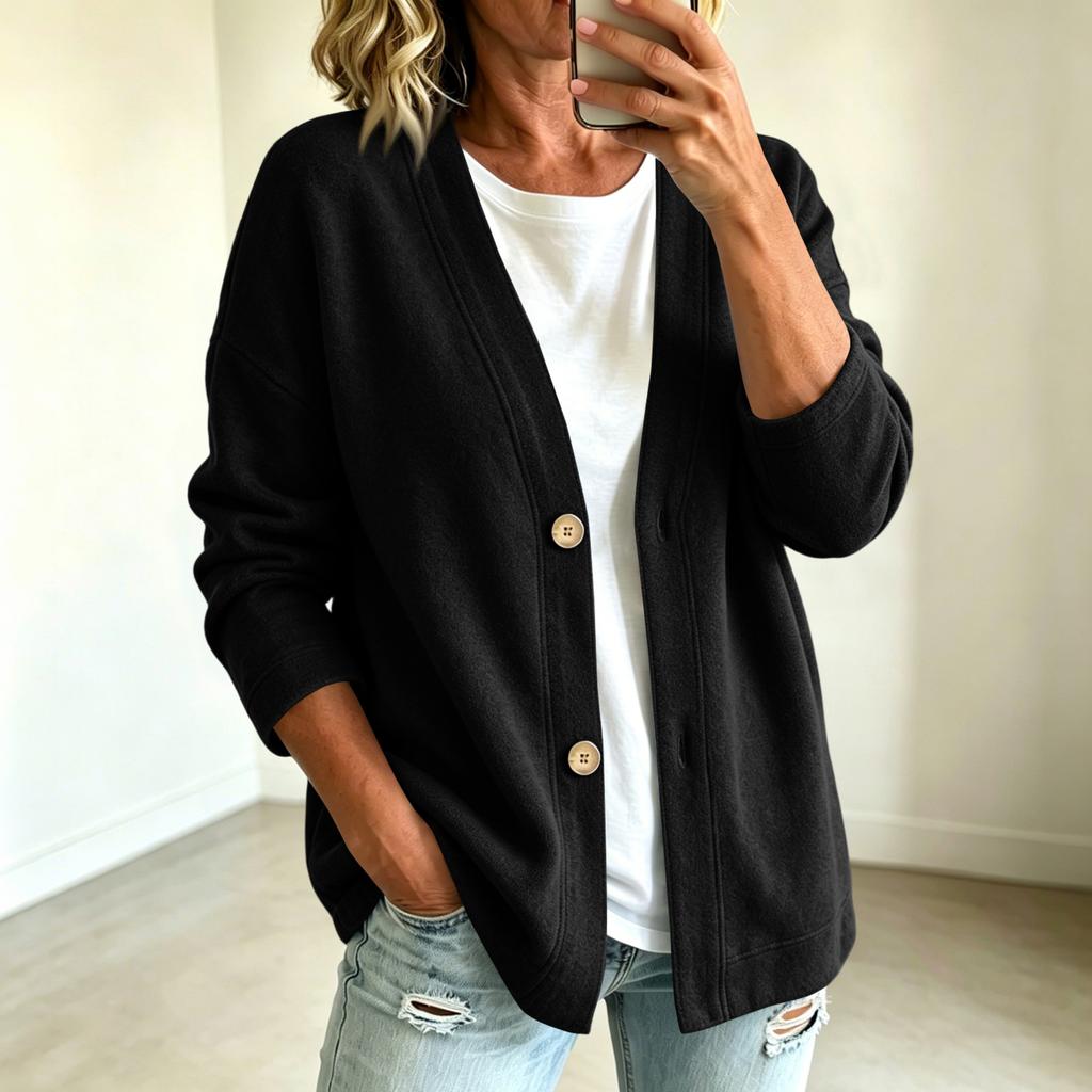 Giacca Casual da Donna con Bottoni Frontali Colorata per l'Uso Quotidiano