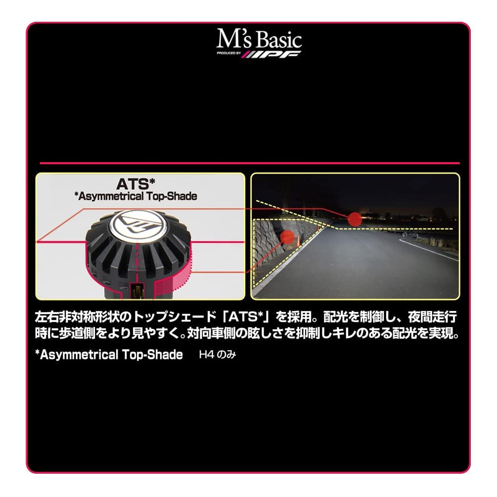 IPF M's Basic H4 LED Headlight 6500K Integrated Driver Cooling Asymmetrical Compliant