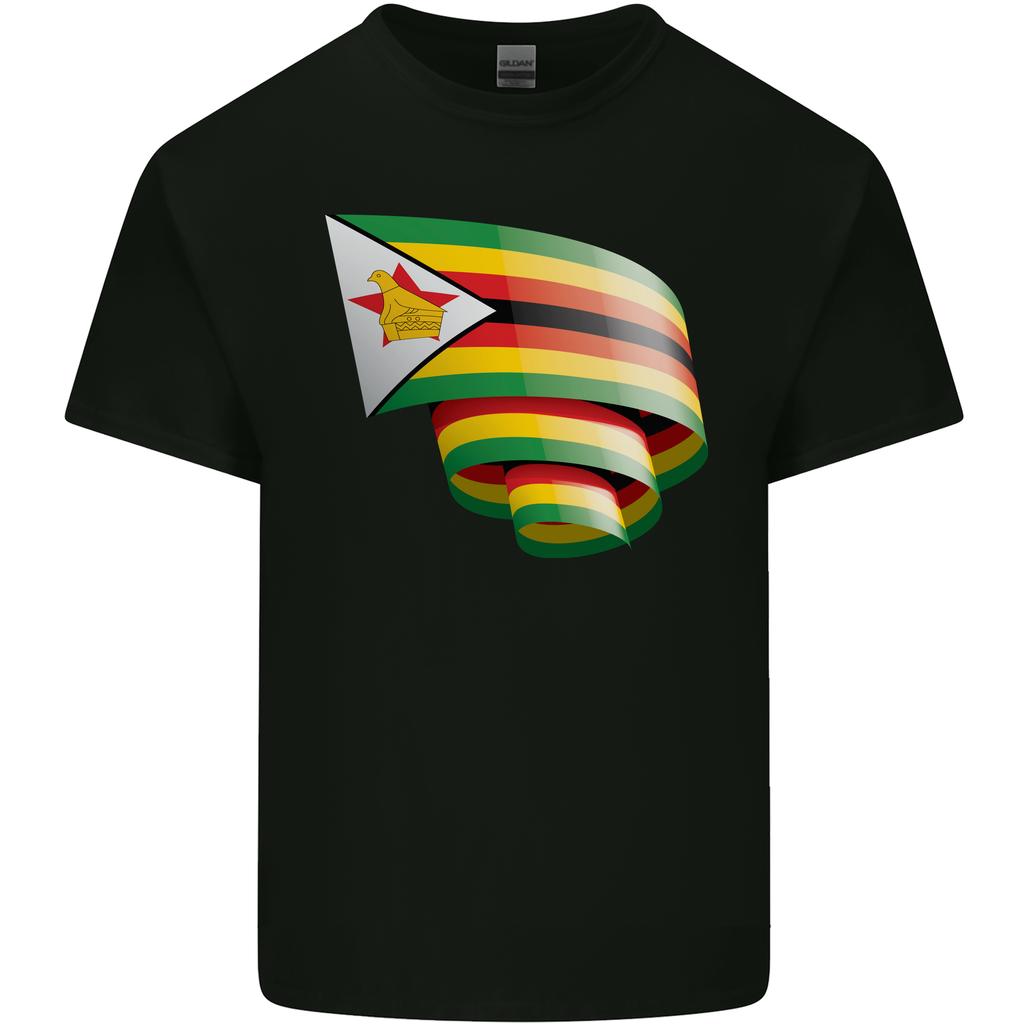 Curled Zimbabwe Flag Zimbabwean Day Football Unisexs Light Cotton TShirt
