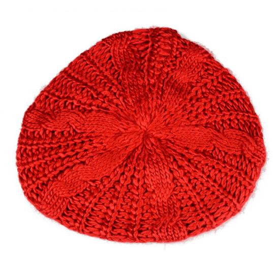 Women Fall Winter Hat Knitted Bonnet Solid Color Elastic Twisted Texture Keep