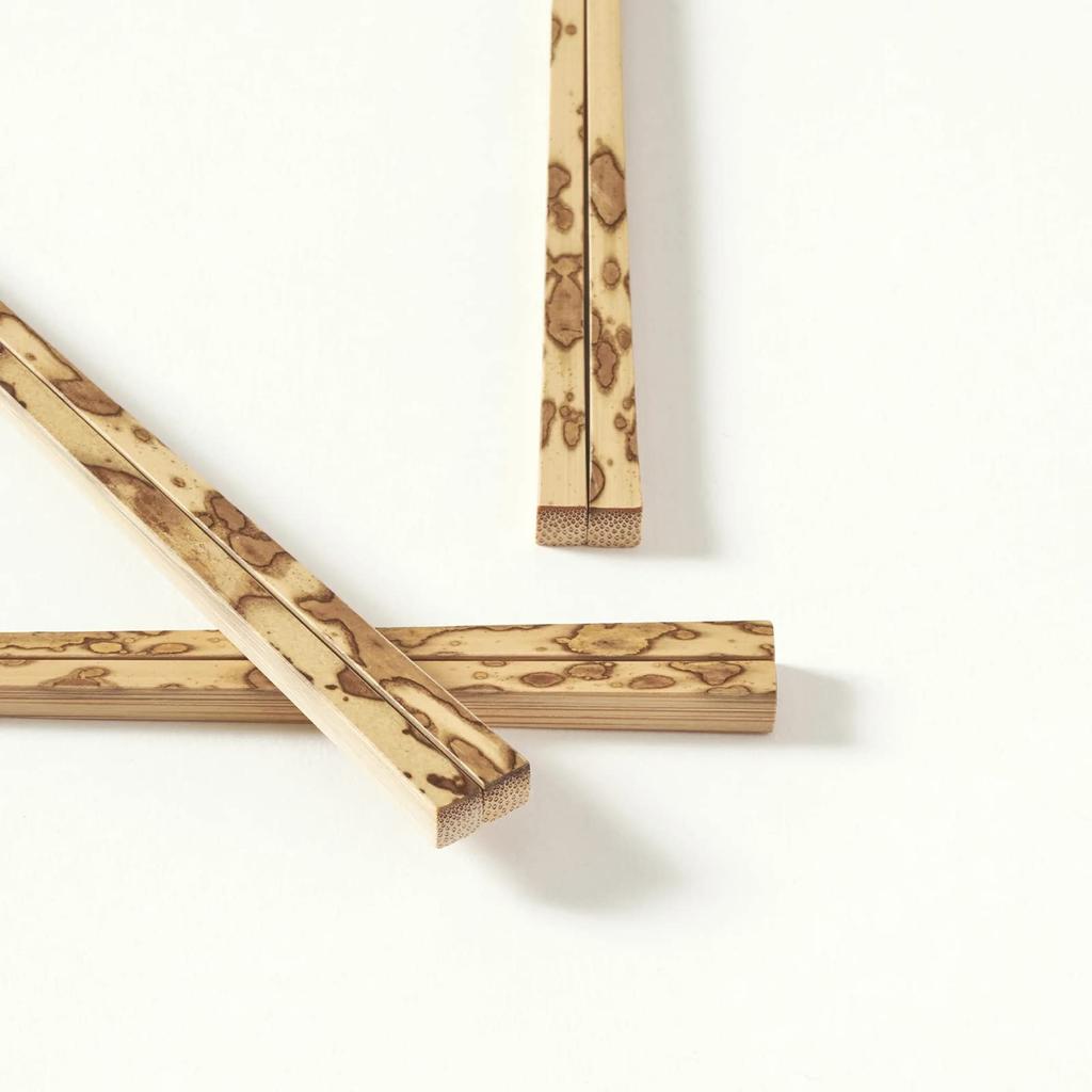Kiwakoto Kyoto UMI Chopsticks Bamboo Square Patterned for Made In 266073 (KIWAKOTO) - Chopsticks, Thin, Approx. 23cm, Shape, Bamboo, Non-Rolling,