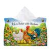 Gem Art Tissue Box Cover DIY PU Crystal Holder Desk Home Decor 9.45in