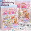 DIY Miniature Landscape Sticker Book Cartoon Miniature Scene Scrapbook Kit  Girl