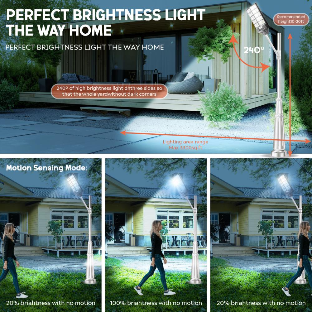 3 Pcs 300W Solar Led Light Outdoor Most Powerful Outdor Solar Lamp 1152 Light Waterproof Light Garden Street Lamp Street Garden