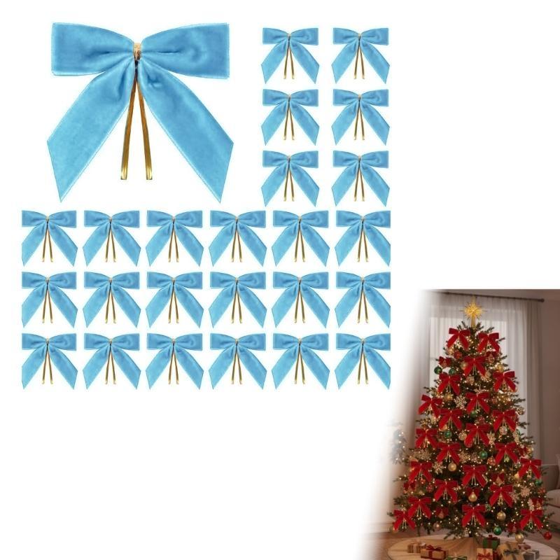 

Soft Velvety Holiday Bowknot Decoration Twist Knot Christmas Tree Embellishment