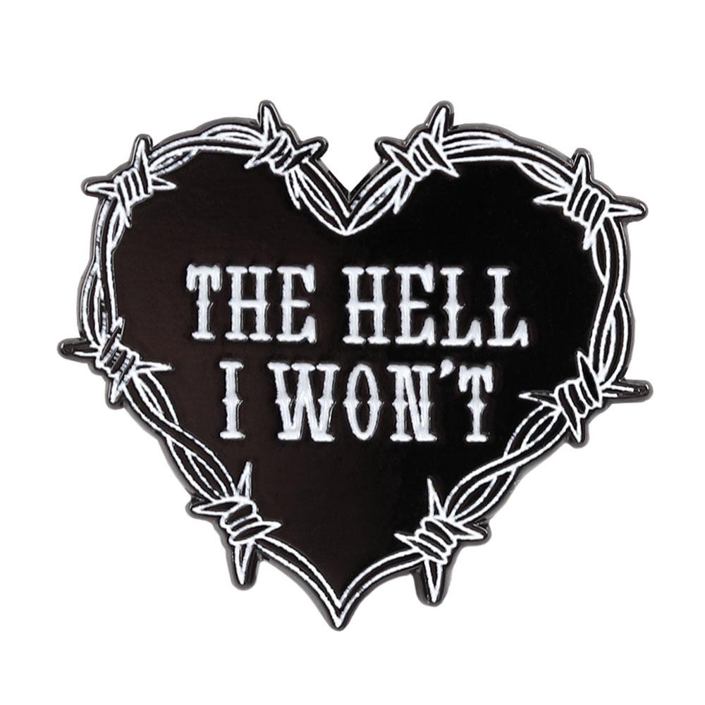 Heart-Shaped Gothic Enamel Wire Brooch - Trendy Novelty Backpack Decoration