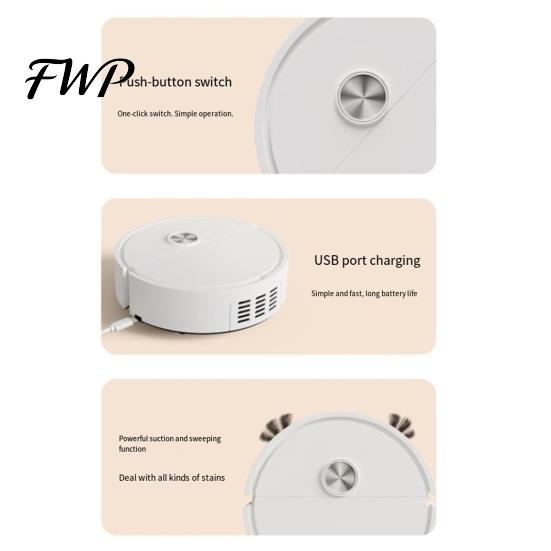 Automatic Floor Cleaner Sweeping Robot One-Button Start Low-Noise Silent Operation Sweeper Slim Body Vacuum Mini Deep Cleaning for Household