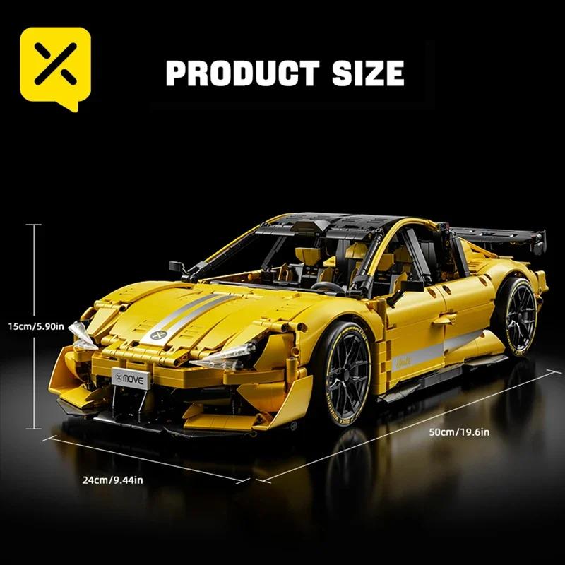 ToylinX 2143 PCS Racing Car Building Blocks Set 1:10 Scale Sports Vehicle Bricks Model Kit Adults Toys for Boys Birthday Gifts