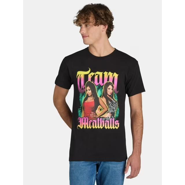

Jersey Shore Mens Team Meatballs Snooki & Deena Black Shirt New L L