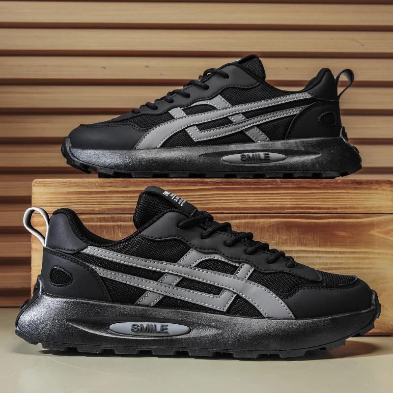 

Лоферы Спортивная обувь на платформе Спортивные и досуговые повседневные кроссовки Мужские кроссовки Обувь для мужчин Скейтборд Износостойкая Универсальная 44 черный серый